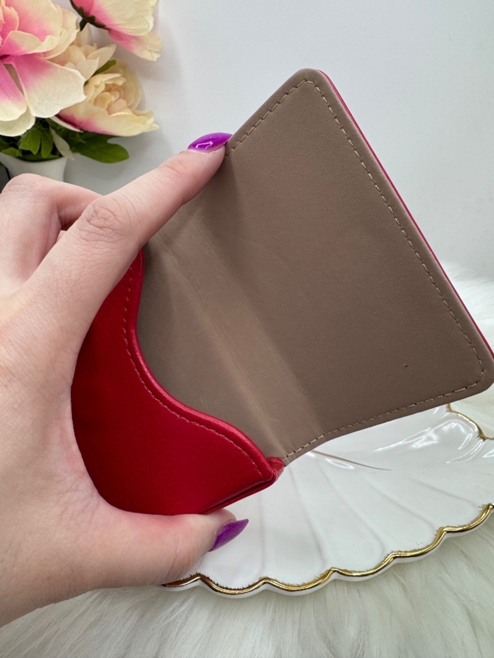 Mini Wallet Red Card Case Wallet - Picture 5 of 5